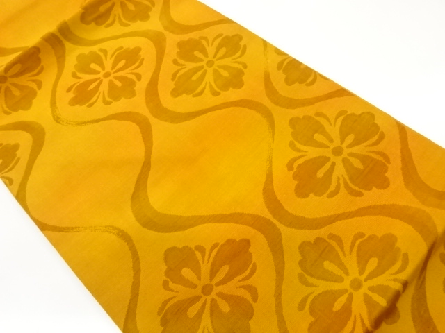 立涌・花菱模様織出し名古屋帯